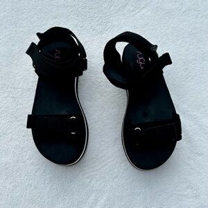 Sugar Black Sandals Platform Sport Sandal Adjustable Straps Sz. 8